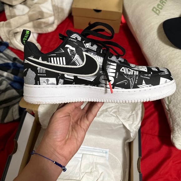 Nike Air Force 1 '07 LX Worldwide Pack Shoes Black White CZ5927-001 Mens Sz 11.5 - Picture 12 of 16